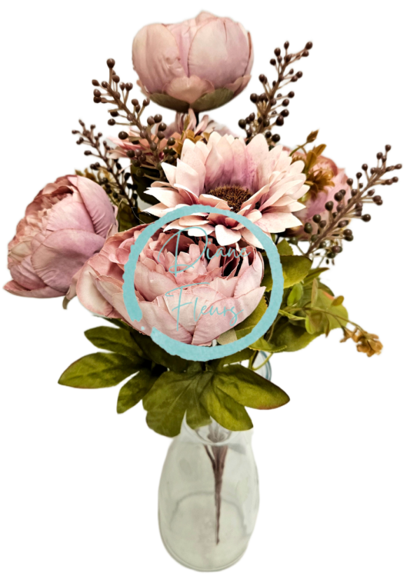 Artificial Peonies and Sunflowers luxury bouquet 50cm Pink