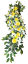 Smútočný veniec esíčko umelé ruže, karafiáty, clematis a doplnky 150cm x 50cm