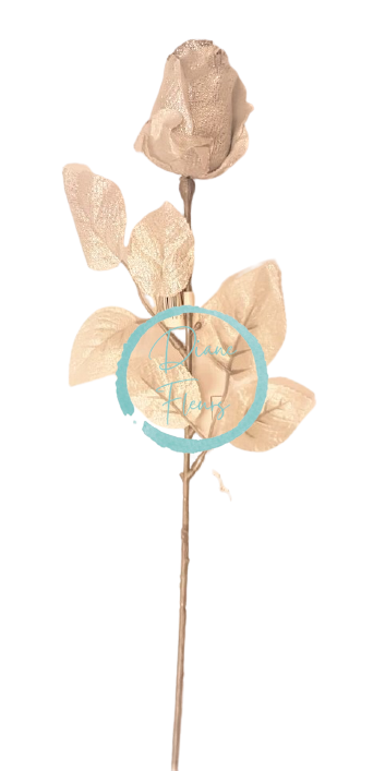 Csillogó ezüst rózsa (65cm) művirág