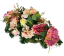 Aranžmán betonka umelé ruže, peonie pivonie, hortenzie a doplnky 50cm x 30cm x 22cm