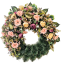 Künstliche Trauerkranz Exklusiv Pfingstrosen, Gerberen, Sedum und Zubehör Ø 100cm
