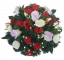 Trauerkranz mit Künstliche Rosen und Pfinstrosen Ø 44cm rot, lila, creme