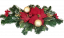 Smuteční aranžmán betonka umělá poinsettia vánoční hvězda, vánoční koule a doplňky 60cm x 30cm x 16cm