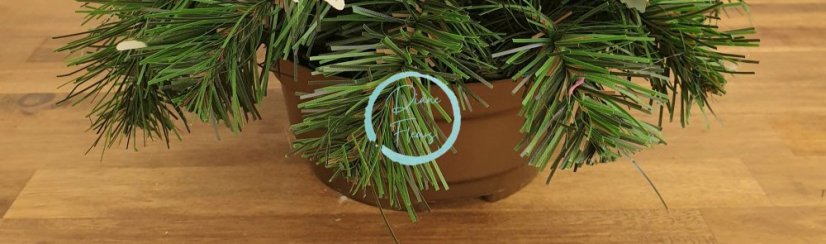 Aranžmán betonka umelé gerbery, kamélie & doplnky Ø 23m x 17cm