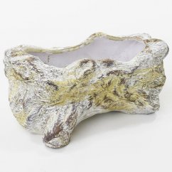 Dekoračný kameninový črepník "kameň" 20cm x 12,5cm x 10cm