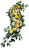 Nagrobni venec iz umetnih vrtnic, gerber, clematisa in dodatkov 150cm x 50cm