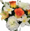 Artificial Roses, Carnations, Lilies and Orchids Bouquet x13 33cm Orange, Cream
