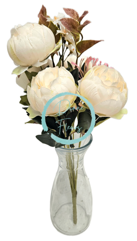 Luksusowy Bukiet piwonii 48cm sztuczny kremowy
