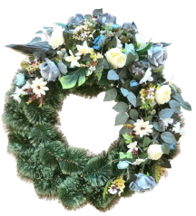 Luxury Artificial Pine Wreath Exclusive Roses, Peonies, Camellias, Gerberas, Monstera and Accessories 80cm x 90cm