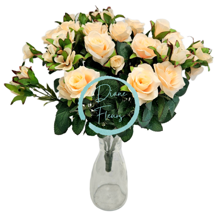 Duży bukiet róż 43cm stuczny żółty