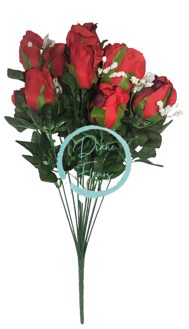 Künstliche Rosen Blume Rot "12" 45cm