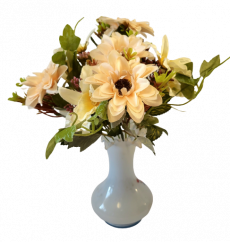 Kytice Gerbera & Orchidea 33cm sv. růžová umělá