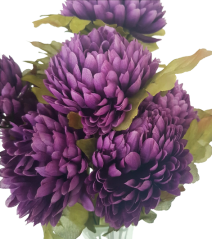 Artificial Chrysanthemum Bouquet x10 53cm Lilac