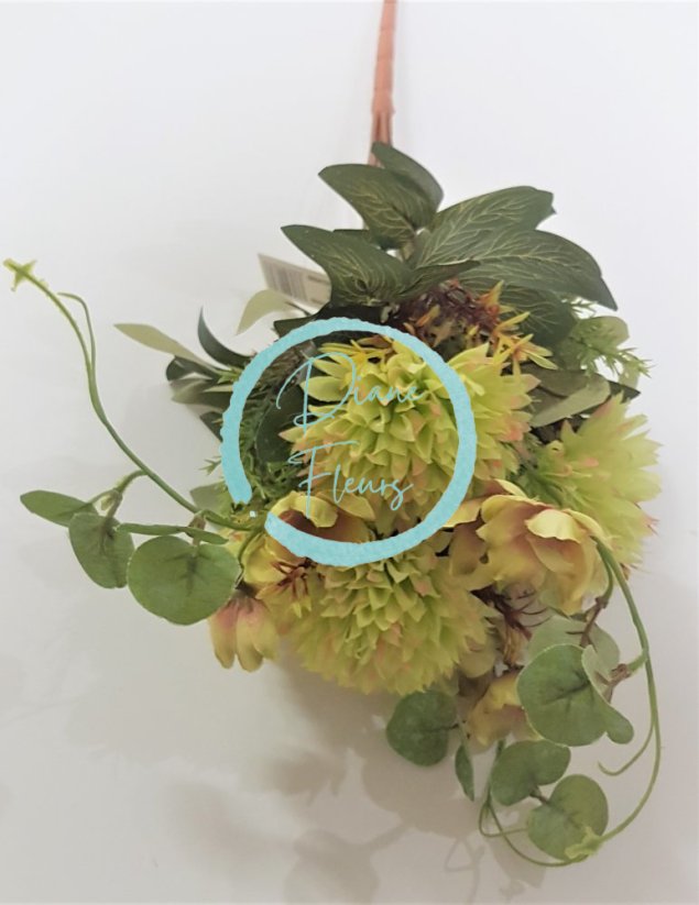 Chryzantémy kytica "7" 40cm zelená umelá