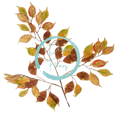 Dekorácia vetvička fikus jesenný 58cm umelá