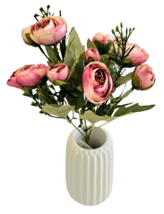 Artificial Ranunculus Bouquet x5 28cm Pink