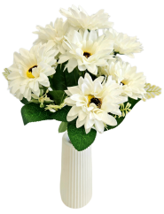 Букет от магаритки х11 32 см бял изкуствен