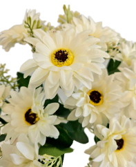 Букет от магаритки х11 32 см кремав изкуствен