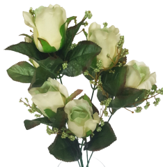 Růže kytice větev x6 78cm umělá sv. zelená