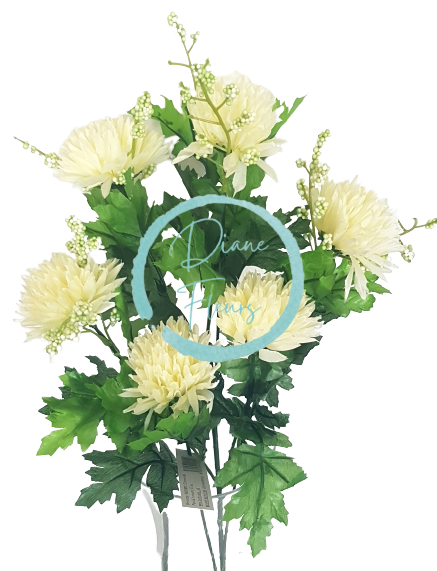 Chryzantéma vetva x7 75cm krémová umelá