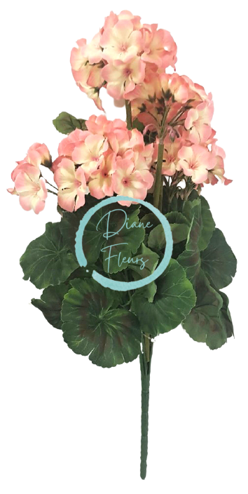 Künstliche Geranien (Pelargonien) Bush x9 Rosa 45cm {product_name}