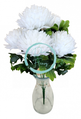 Chryzantémy kytice x5 bílá 50cm umělá - Nejlepší cena