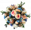 Nagrobni venec umetne vrtnice, hortenzije in dodatki Ø 45cm