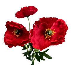 Künstlicher Mohnblumen x3 50cm Rot