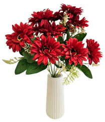 Buchet de Margarete x11 32cm rosu flori artificiale