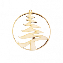 Vánoční dekorace Stromeček dřevěná 5cm