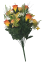 Ruža & Alstromeria & Karafiát x18 kytica oranžová, žltá 50cm umelá