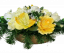 Kompozycja pogrzebowa sztucznych róż, piwonii, alstromerii i dodatków 58cm x 30cm x 22cm