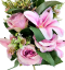 Exclusive artificial bouquet Roses, Lilies and accessories x13 54cm x 30cm Pink