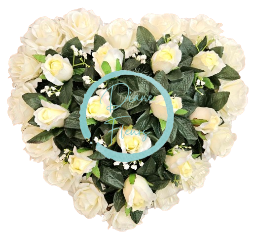 Smútočný veniec "Srdce" z umelých ruží 40cm x 40cm