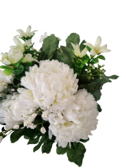 Artificial Chrysanthemums x12 Bouquet 50cm White