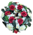 Mesterséges fenyőkoszorú rózsák, dáliák, gerberák, calla liliomok és kiegészítők 55cm
