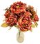 Изкуствен букет от божури, хортензии и аксесоари 48 см оранжево