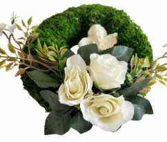 Decorative (sympathy) mossy wreath Roses, Angel & accessories 15cm