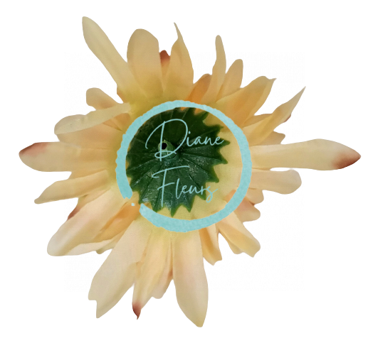 Krizantém virágfej Ø 10 cm barack, bordó művirág