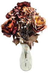 Buchet de trandafiri & hortensii 48cm flori artificiale maro