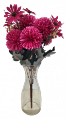 Artificial Chrysanthemums and Marguerites Daisies Bouquet x10 46cm Burgundy