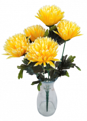 Chryzantémy kytice x5 žlutá 50cm umělá - Nejlepší cena