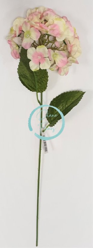 Hortenzia krémová & ružová 60cm umelá