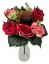 Sztuczny bukiet róż, hortensji, ostu i dodatków x18 44cm