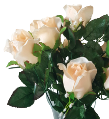 Buchet de trandafiri bej "12" 45cm flori artificiale