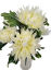 Artificial Chrysanthemums x5 Bouquet 50cm Cream - Low price