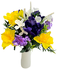 Kytica Narcis, Iris, Orgován 42cm žltá, fialová, krémová umelá
