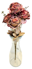 Buchet de trandafiri x9 42cm flori artificiale maro