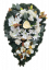 Smútočný veniec "List" z umelých ruží, ľalií, gladiol a doplnky 100cm x 55cm