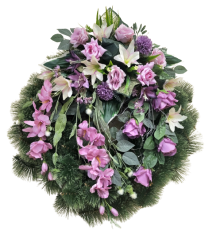 Künstliche Trauerkranz Exklusiv Rosen & Gladiolen & Lilien & Zubehör Ø 85cm